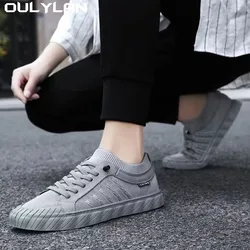 Oulylan Non-slip Flats Walking Shoes Male Men's Breathable Sneakers Summer Casual  Lightweight Round Head Solid Colour