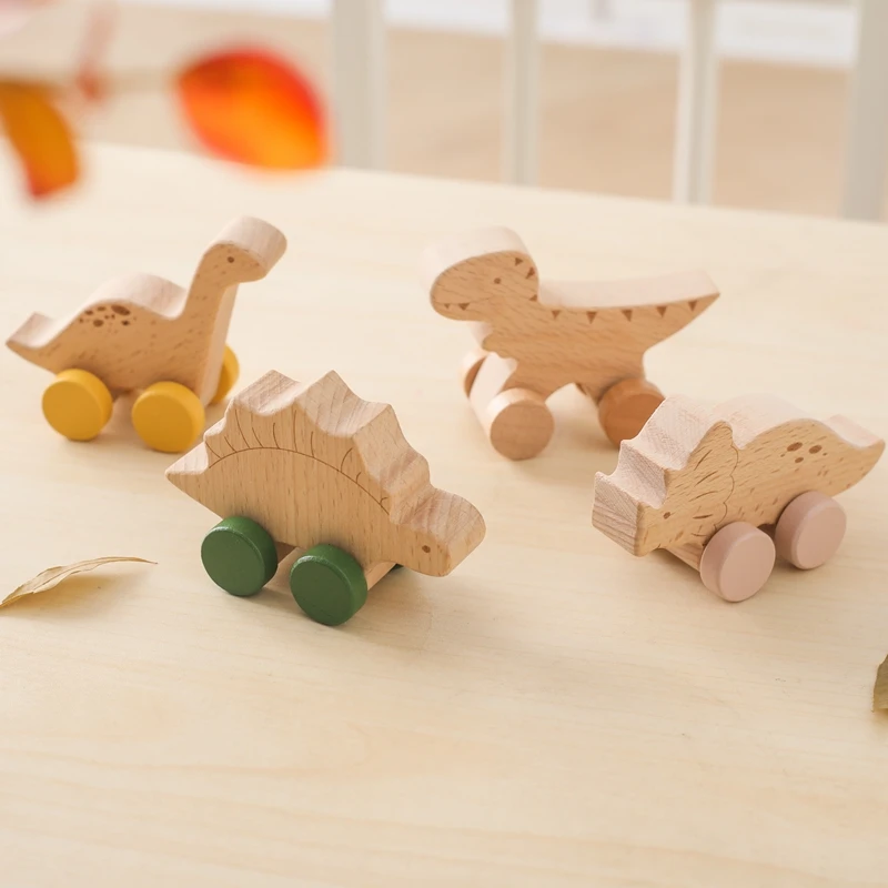 Baby Wooden Blocks Toys Dinosaur Car Montessori Wooden Education Toys From 3 5 Years Building Block Wooden Car Toys for Children