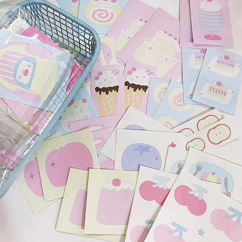 

30PCS Journal Planner Sketchbook Stickers Aesthetic Sweet Cute Writable Sicker For Scrapbook Stationery Diary Decoration Decals