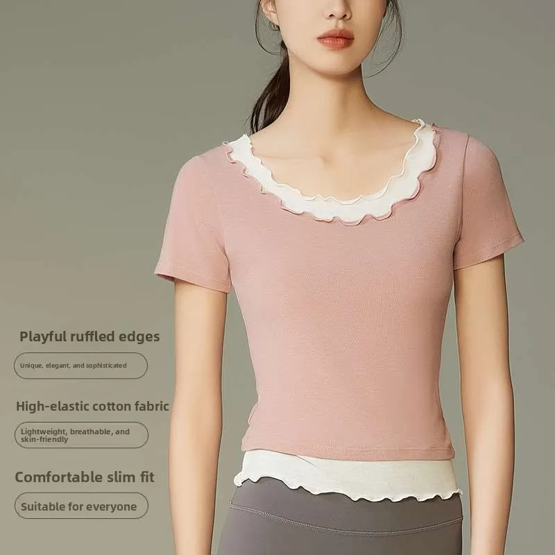 

Весенняя новая женская футболка ort Sve, одежда для йоги, спортивные товары для фанатов, головные уборы, боди, другая аппликация