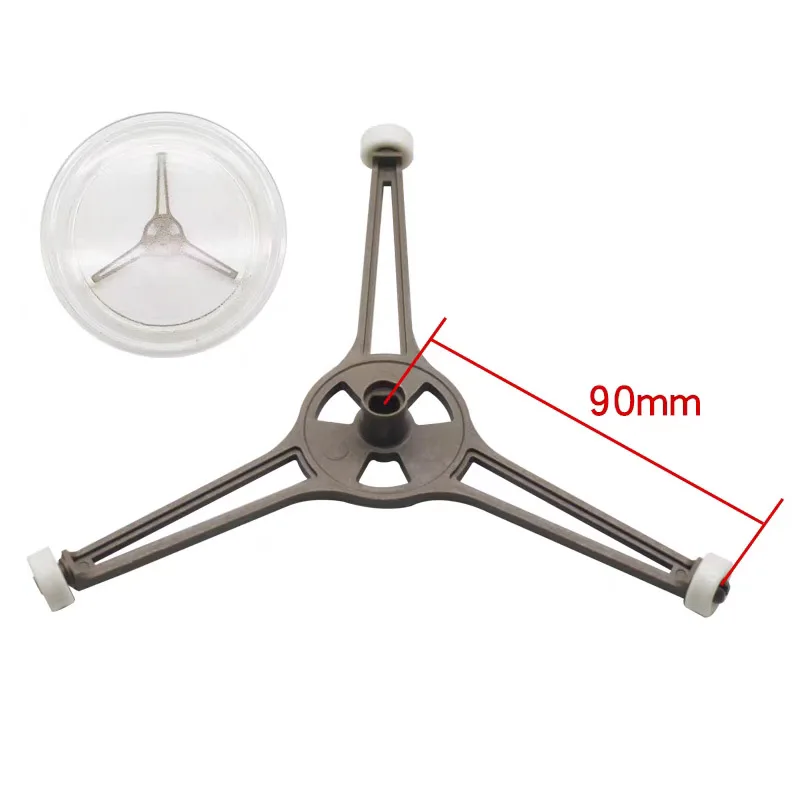 Стеклянная пластина поворотного стола для микроволновой печи, треугольное роликовое кронштейн, высота 14 мм для ровного нагрева