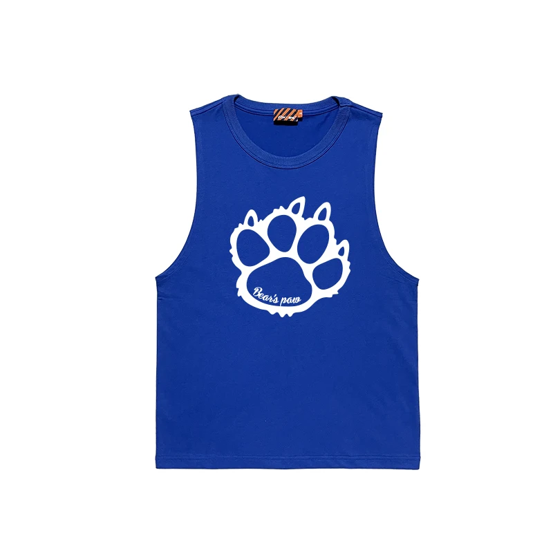 Bear\'s Paw Tank Tops Gym Sleeveless Singlet Men\'s Plus Size Cotton Undershirt Fitness Vest Blue/Navy/White/Light Blue M - 3XL