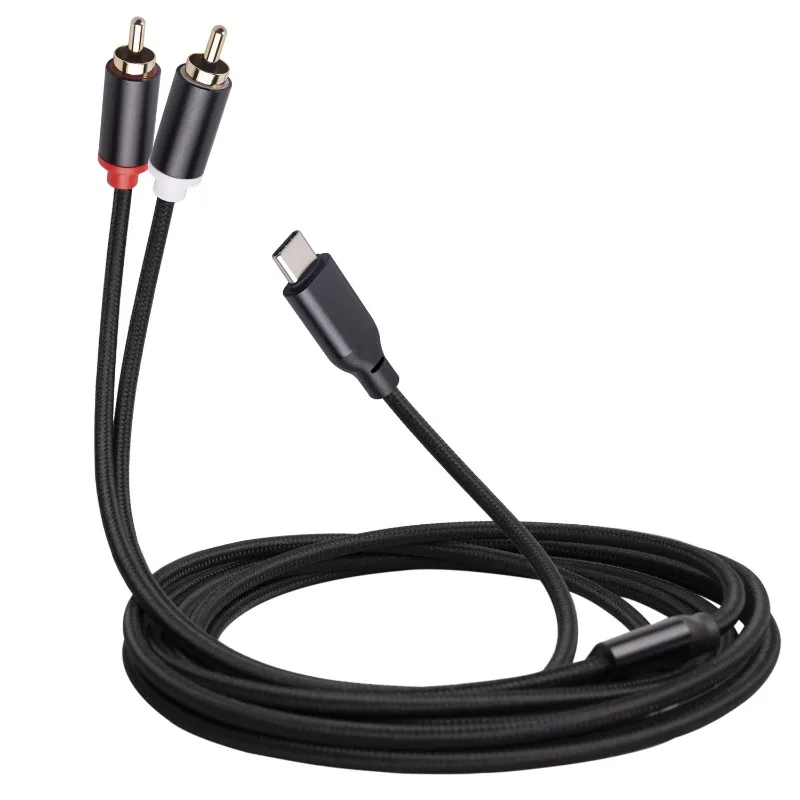 

Built-in Decoding Chip TYPE-C To 2RCA Mobile Phone Computer Connection Power Amplifier Speaker Audio Cable
