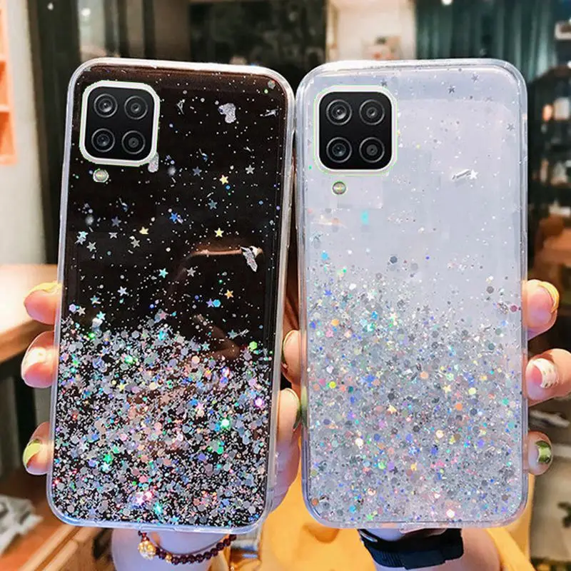 Case For Samsung Galaxy A12 A 12 Case Luxury Bling Glitter Soft Cover On Samsung A52 A71 A51 A50 A70 A72 A32 A21S A02 Cover Capa