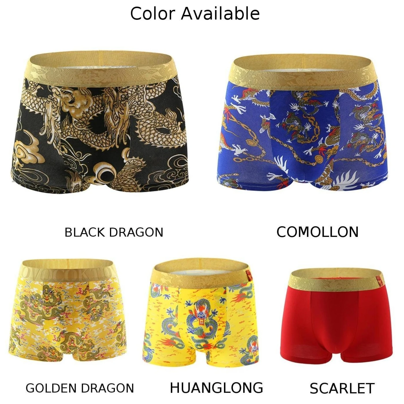 Men\'s Briefs Dragon Pattern Panties Loose Underwear Comfortable Underpants Male Breathable Shorts Slip For Man