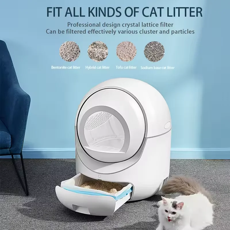 2024 New Automatic Petree Cat Smart APP Remote Control Intelligent Self-cleaning Electronic Cat Litter Box Pet Toilet