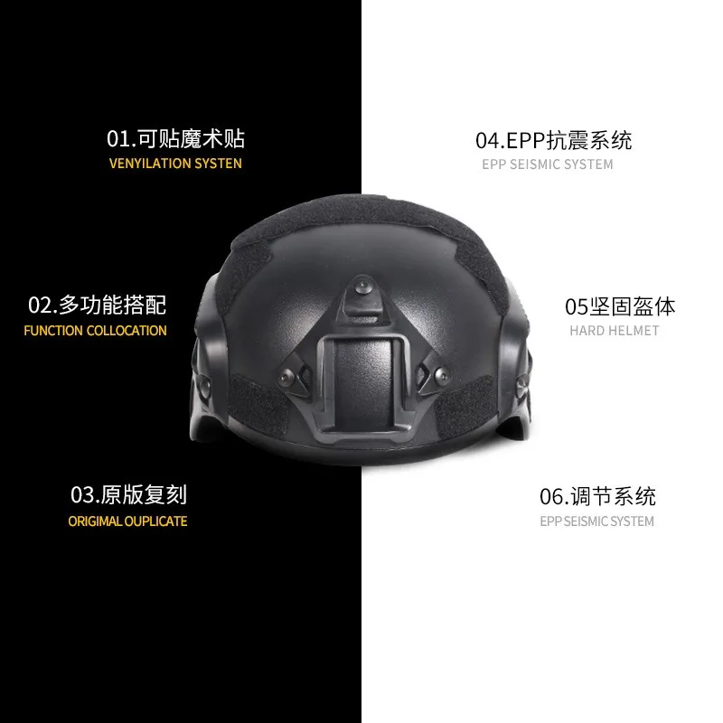 MICH2000 Tactical Helmet Special Forces Action Version Army Fan Lightweight Rail Helmet Riot Gear