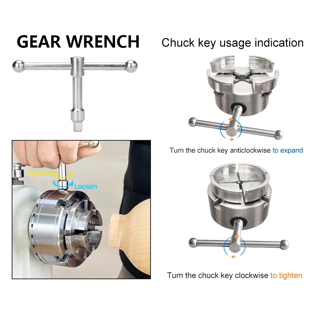 XCAN Wood Lathe Self-center Chuck Set 3.75\