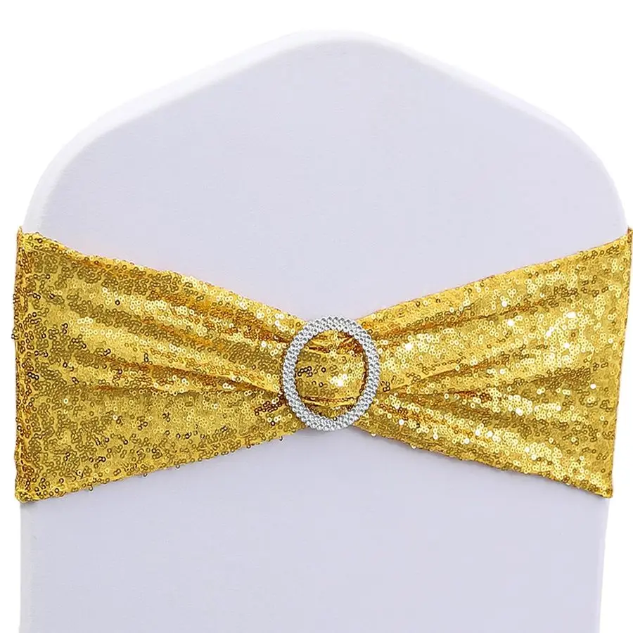 

Золотые пояса для стула, 50 упаковок, блестящие золотые банты для стула с пряжкой для свадьбы, дня рождения, вечеринки, свадебного душа, юбилея, помолвки