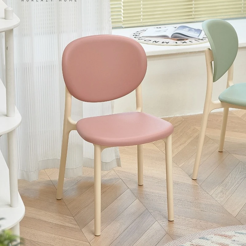 

Креативные кремовые обеденные стулья для кофейни, штабелируемые домашние стулья со спинкой для ленивого пространства, современные эргономичные стулья для отдыха