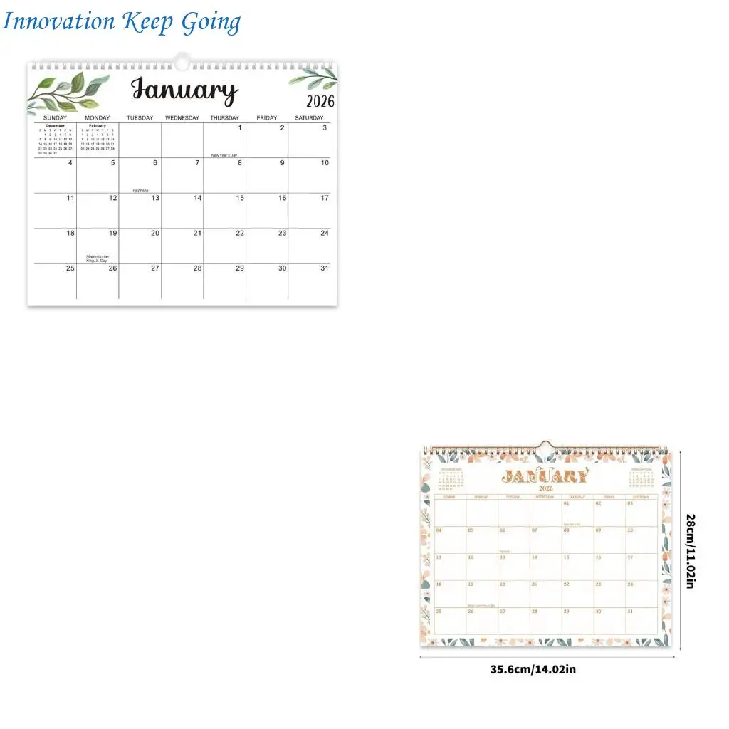 

E65C 2026-2027 Wall Calendar 18 Month Calendar Planner Runs from Jan 2026 to Jun 2027