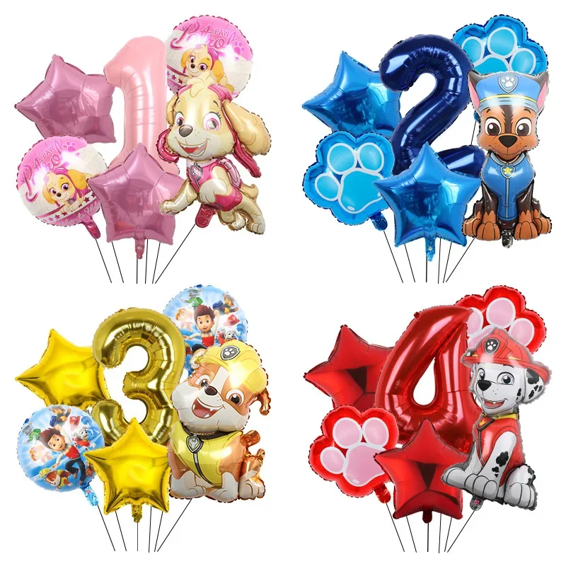 Paw Patrol Baby Shower Ballons Skye Chase Birthday Party Decoration Anime Cartoon Character Derivative Peripherals Balloons Gift