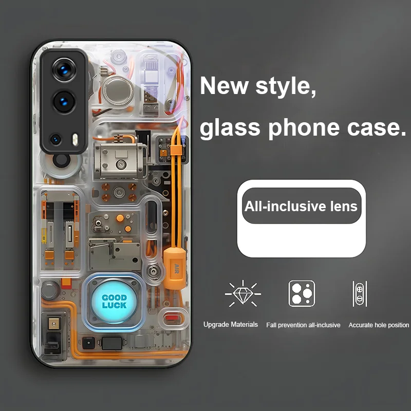 Building block route For VIVO Y72 X100 Pro Y55 16 V20 29 V30 X60 Pro Y11s Y20 X80 Pro 5G Y36 4G V23e Tempered glass phone case