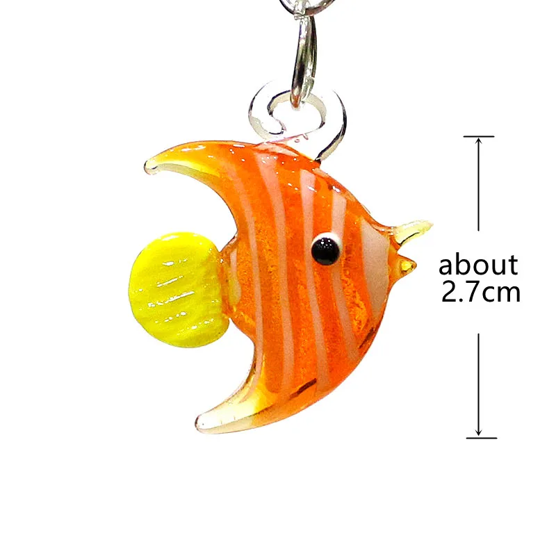 2pcs Cute Sea Fish Charms Pendant Mini Glass Fish Ornaments for Diy Women Jewelry Necklace Earrings Bracelet Making Accessories