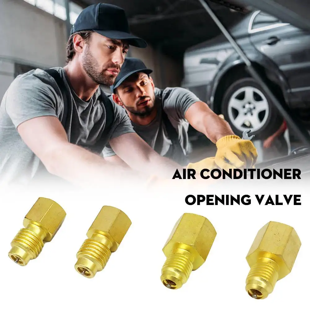 

4PCS R134A Brass Refrigerant Tank Adapter To R12 Fitting Adapter 1/2 Female To 1/4 Male Flare Adaptor Valve Core And Vacuum Pump