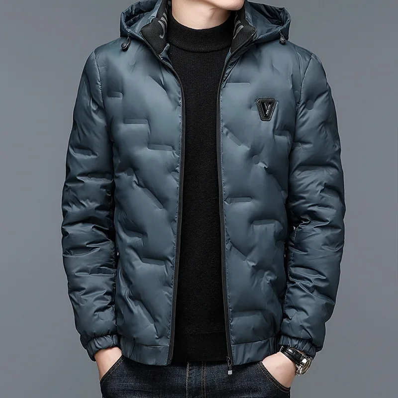 

Men Fashionable Warm Winter Coat with Thickened Design Casual Stylish Stand Collar Lightweight Thin Korean Version Short Length