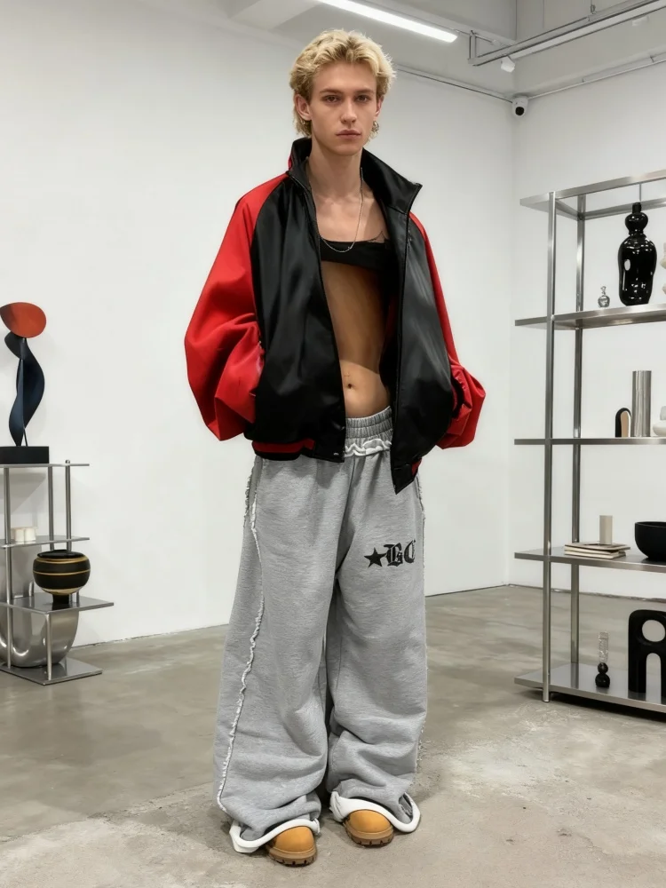 

2026 Women's Autumn Winter Wide Leg Pants | Solid Color High Waistline Letter Printed Casual Sports Streetwear