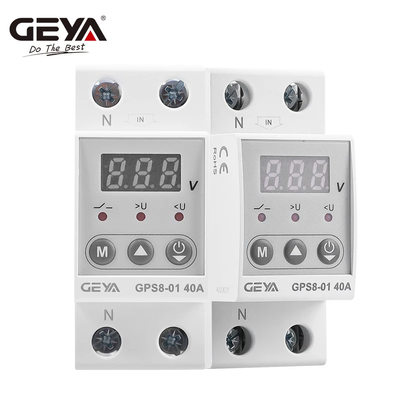 GEYA GPS8 Digital Over Current Protector Over Voltage Under Voltage Protective Device 40A 63A 80A 220VAC