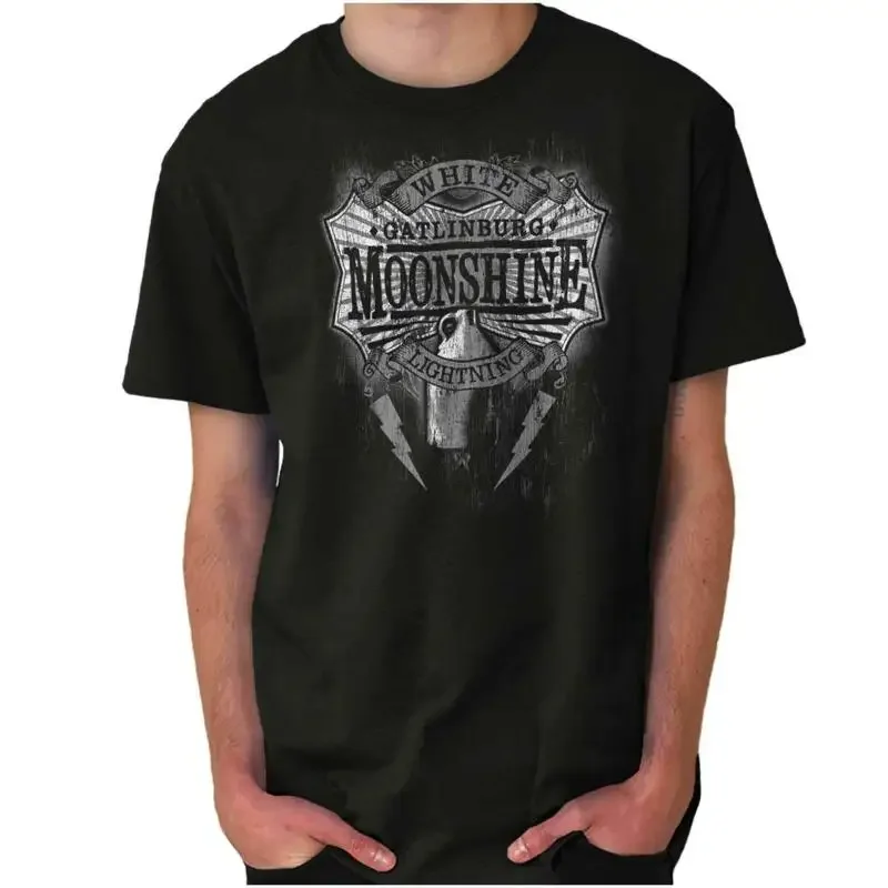 Vintage White Lightning Gatlinburg Moonshine Womens or Mens Crewneck T Shirt Tee