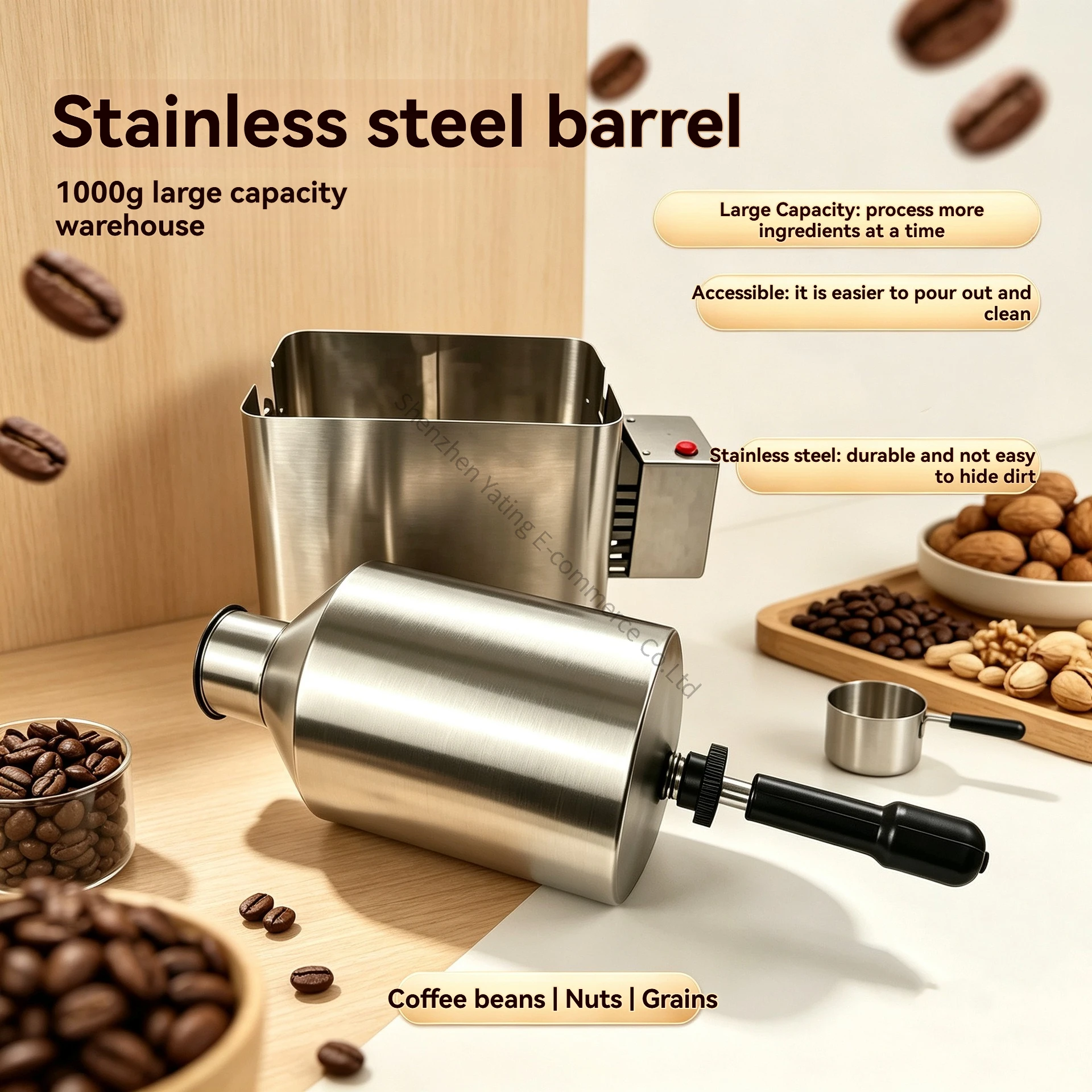 Small Gas-fired Frying Machine, Household and Commercial Coffee Bean Roaster, Peanut, Melon Seeds and Nuts Frying Equipment