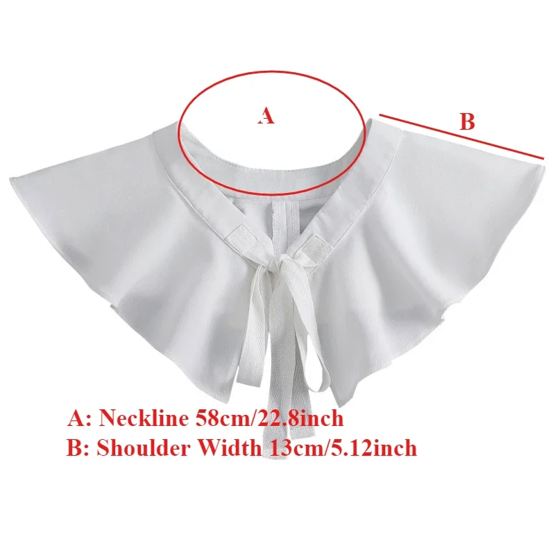 Abnehmbarer Revers-Fälschungskragen für Damen, Krawatte, Damen, weißer Schal, Wickeltuch, abnehmbare einfarbige Schleife, falscher Kragen, Kleidungszubehör