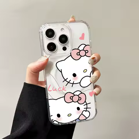 Sanrio Hello Kitty Magnetic Case for Samsung Galaxy S25 Edge S24 S23 S22 S21 Ultra Plus FE A56 A55 A54 A36 A35 A26 A16 A15 Cover