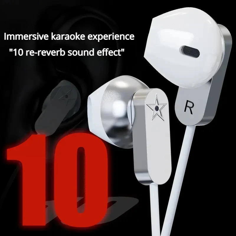 سماعات بطاقة الصوت، سماعات رأس سلكية لإلغاء الضوضاء مع ميكروفون مناسبة للغناء المباشر والبث من النوع C