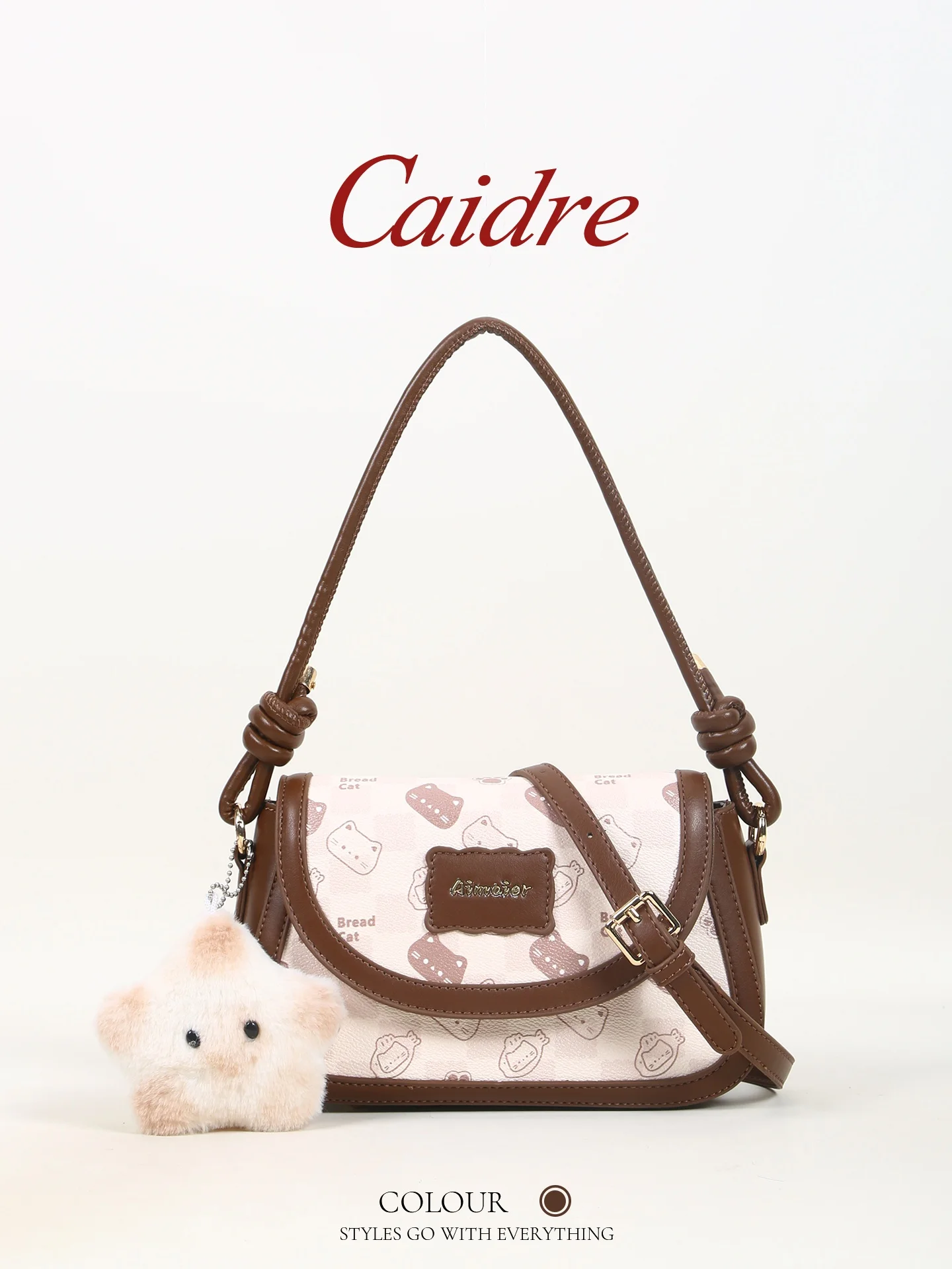

Caidre Cute Academy Style Crossbody Bag Women's Birthday Gift Underarm Saddle Bag Commuting Bag Soft Handbag PU Material