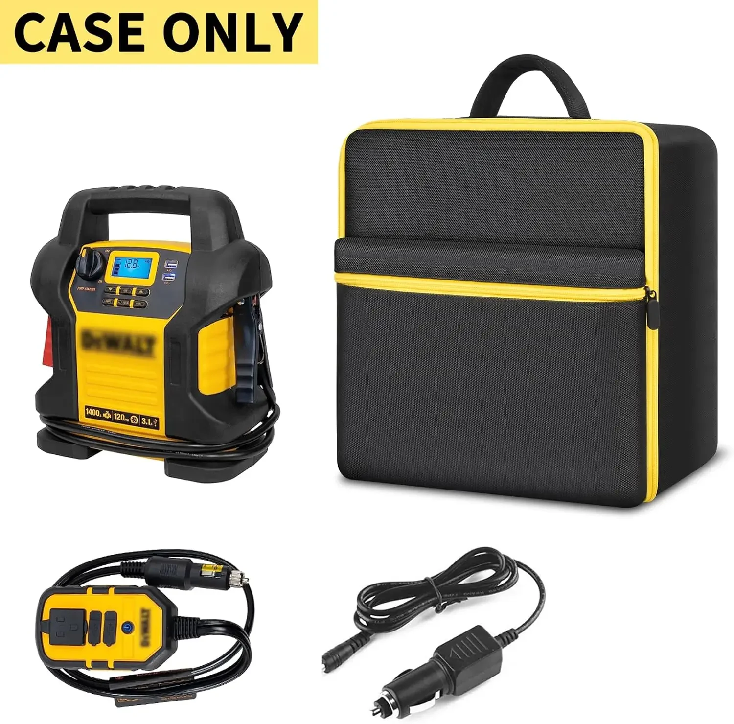 Car Battery Jump Starter Bag Compatible with DEWALT DXAEJ14 Digital Portable Power Station Air Compressor. Case only