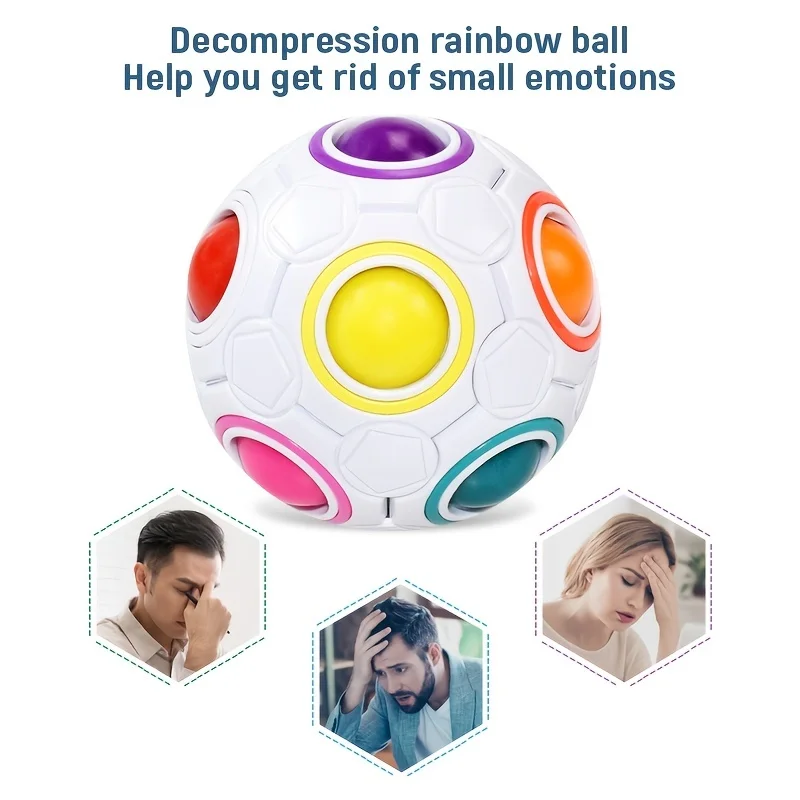 Boule de Puzzle arc-en-ciel magique créative, jouets Anti-Stress pour enfants et adultes, couleurs assorties, jeux amusants, cadeaux