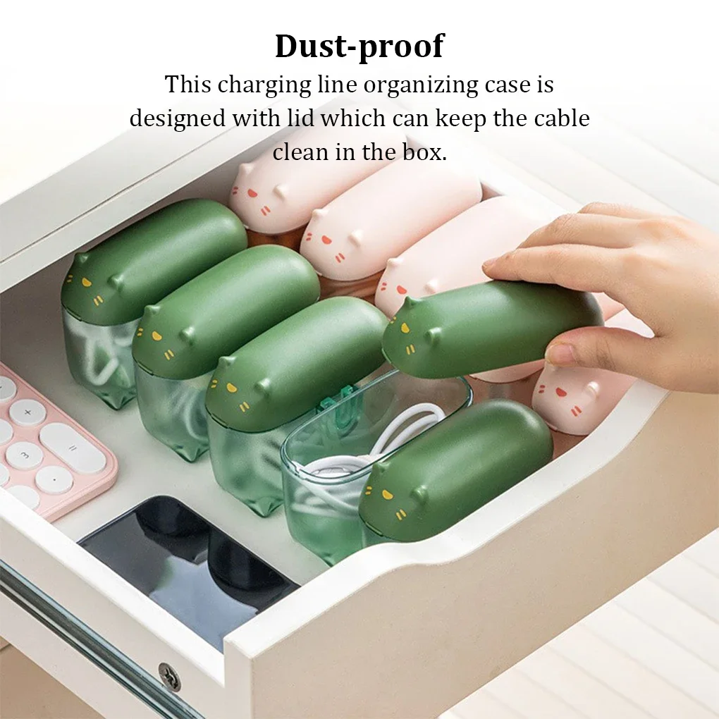 Large Capacity Cable Storage Box Organizer Grids Charger Cord Storage Box Data Cable Wire Management for Home Office Travel