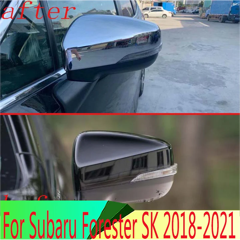 Decorate Accessories ABS Chrome Door Side Mirror Cover Trim Rear View Cap Overlay Garnish For Subaru Forester SK 2018-2021 2019