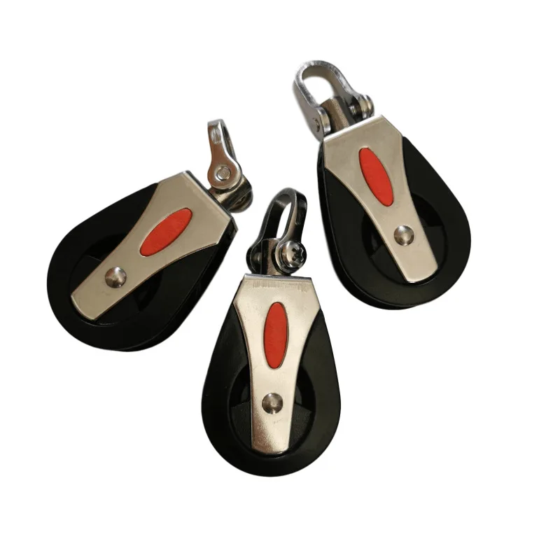 Bloque de polea Universal para velero, accesorio de rodamiento liso con cabeza única giratoria, 2 piezas, 1500 libras de carga
