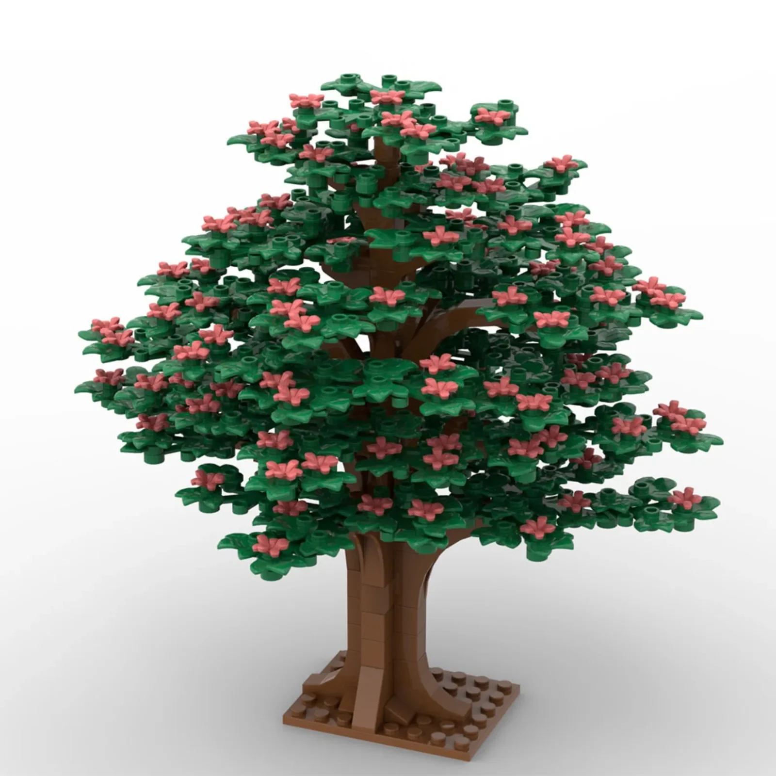 Holzbaum-DIY-Puzzle zum Zusammenbauen von Ziegelsteinen, Spielzeug für Kinder – kleine Gartenszene, kleines Partikel-Bausteine-Set mit Kunststoffstücken