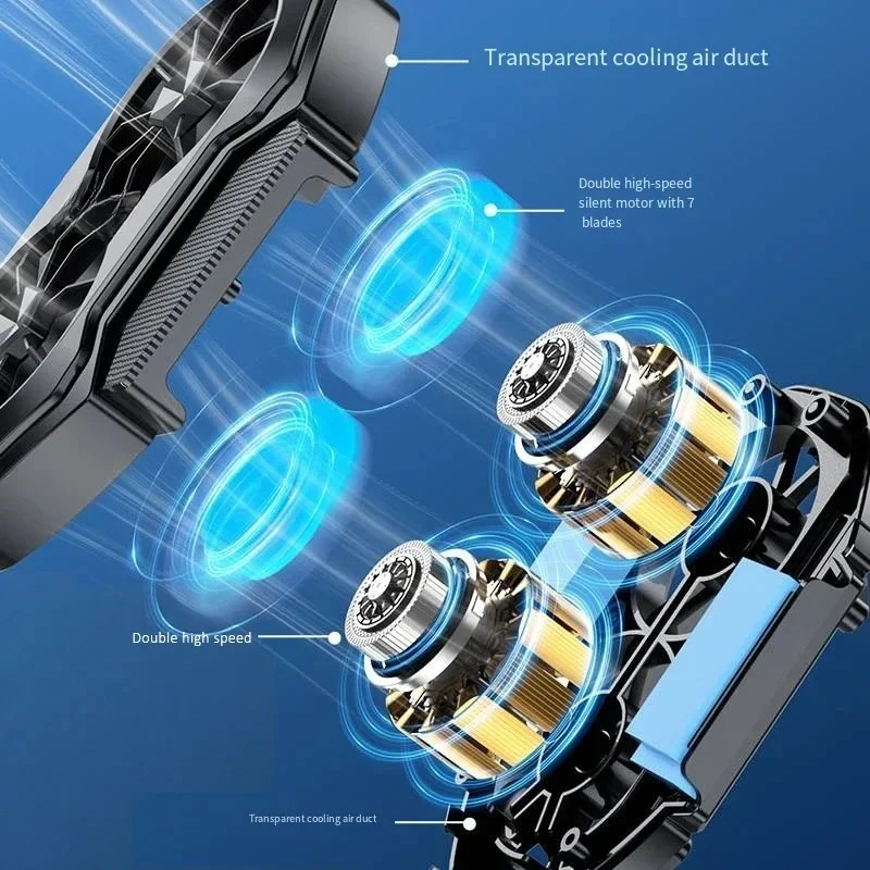 Dual-Fan Magnetic Phone Cooler with Wireless Charging, Fast Cooling in 10s, Portable Gaming Heat Dissipation for Cell