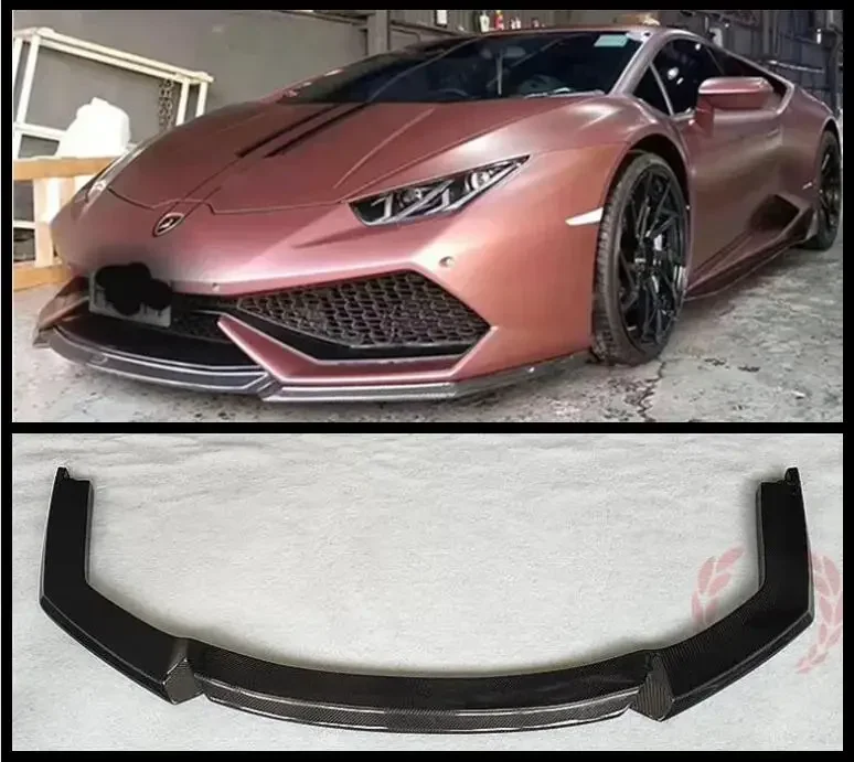 V Style Real Carbon Fiber Front Bumper Lip Splitters Cup Flaps Cover For Lamborghini Huracan LP580 LP610 2014-2021