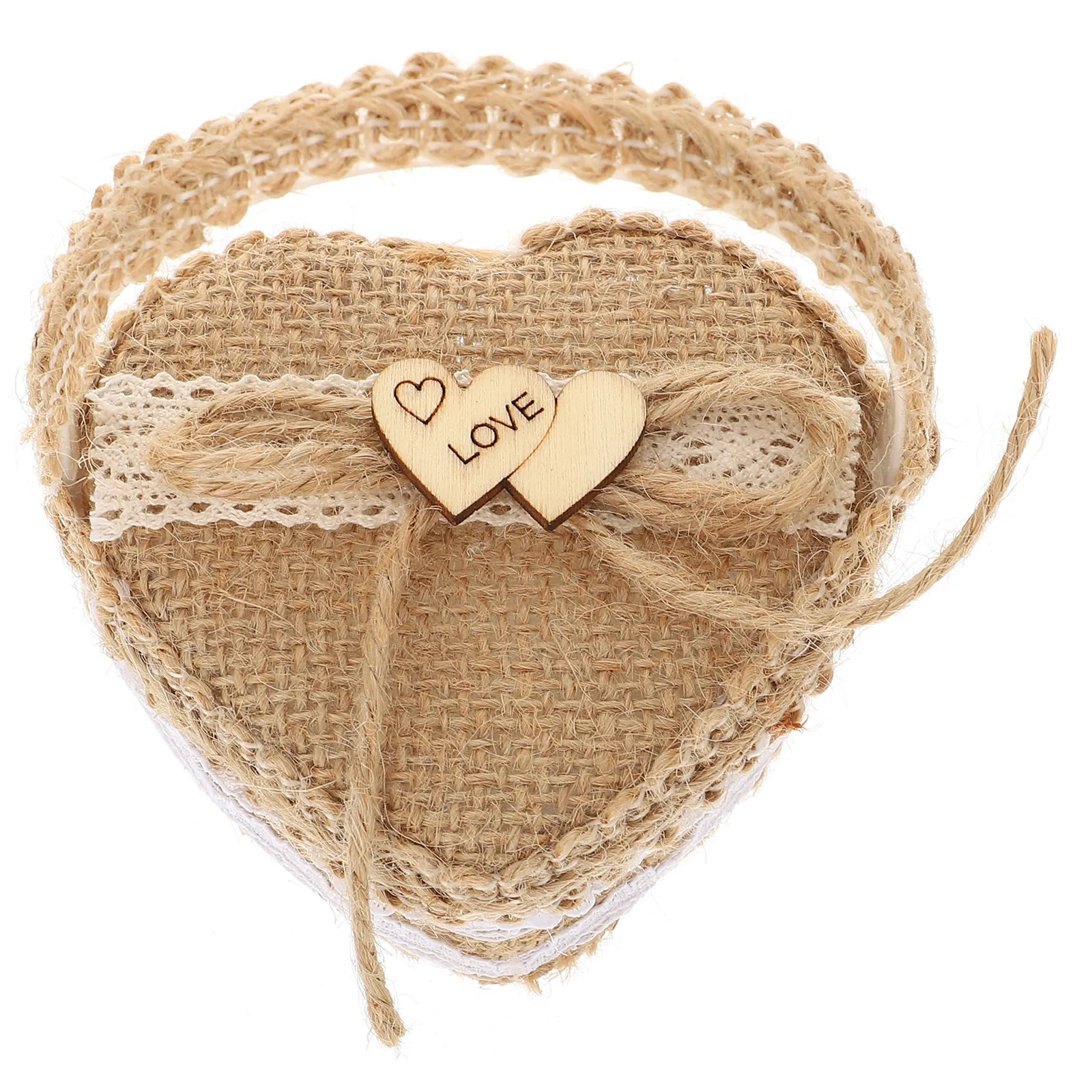 

1Pcs Heart-Shaped Ring Box Stylish Woven Ring Basket Perfect Wedding Flower Girl Accessory Protective Jewelry Case