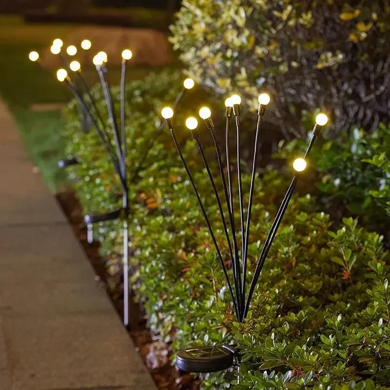 Luz Solar de luciérnaga, iluminación Solar para exteriores, 10 8 6 LED, impermeable, decoración de jardín, luz Solar de paisaje para jardinería al aire libre