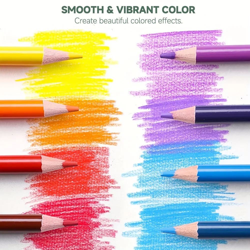 Premium 48 Vibrant Colored Pencils Set for Adult Coloring Books, Soft Core Thick Leads with Unique Number, Ideal for Art Drawing