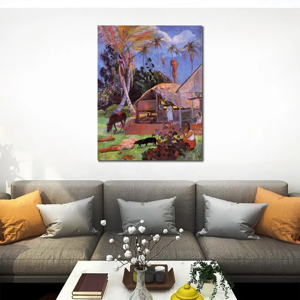 

Beautiful Landscapes The Black Pigs Paul Gauguin Painting for Sale High Quality Hand Painted