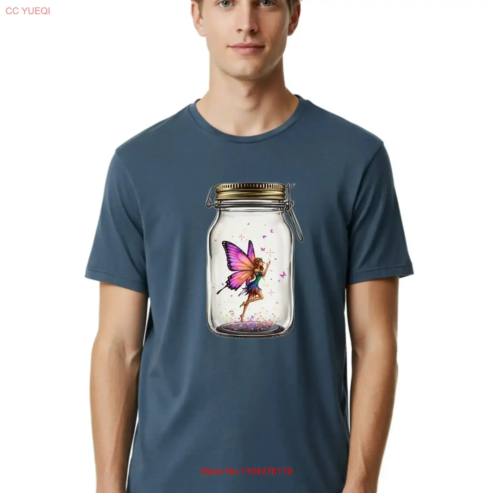 Fairy In Jar 1 Mens T Shirt 100 Cotton Casual Summer Wear vintage Washed Stretched homme Slightly Soft graphic