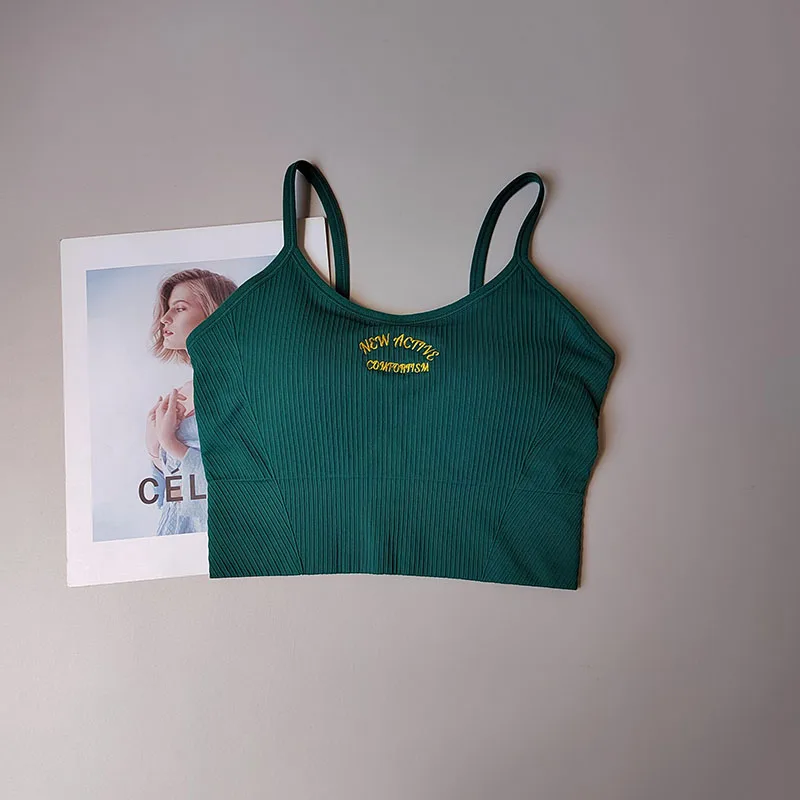 New Cushioned Sports Bra for Women U-shaped Beautiful Back Strap Vest Fitness Training for Outer Lingerie Yoga Pilates Suit image 6
