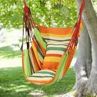 Hammock chair swing seat, sturdy chair with multiple drawstrings, comfortable and durable, available in red, blue, orange, green