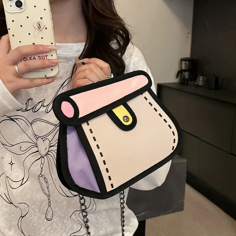 

Kawaii Anime 2D Style Oxford Cloth Handbag Cute Handheld Purse for Cosplay And Daily Use