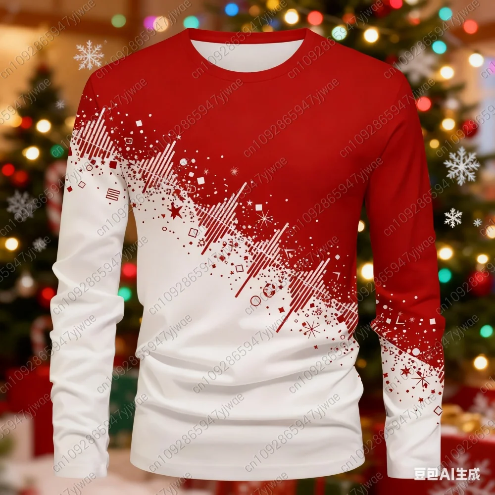

Summer Men 3D Christmas patterngraphic long sleeve t shirts Training Breathable Oversized Male Sports and Fitness t-shirt