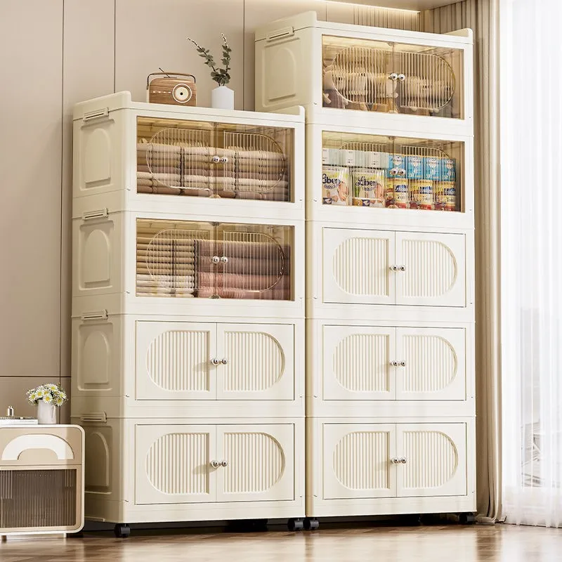

Plastics Installation Free Folding Storage Cabinet Home Living Room Snack Cabinet Storage Cabinet Baby Clothes Storage Box ZF819