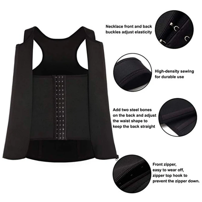 Men's Slimming Modeling Strap Belt Slimming Corset Vest Compression Shapewear Slim Three-breasted Top Fat Burning Vest 5