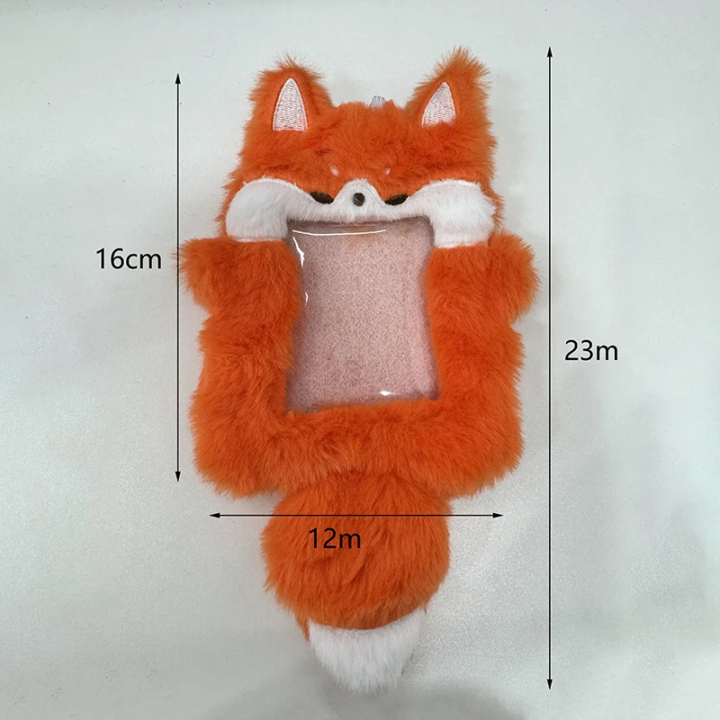 Cute Little Fox Card Set Photo Card Holder Plush Photo Card Packaging Supplies Photo Card Protective Case Keychain
