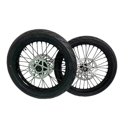 Wheel Set 17inch Supermoto Wheel Electric Dirt Bike Front Rear Rim With Tire For Light Bee X Ebike