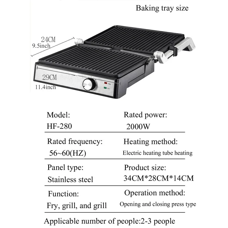 Multifunctional Steak Machine Grilled Electric Frying Pan Household Fully Automatic Double-sided Sandwich Machine Burger